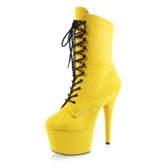 Mustard FX 7 inch high heel platform ankle boots - Picture 4 of 11